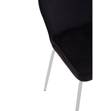 Orsina Tamzin Curved Dining Chair | Black Upholstered Chrome Legs