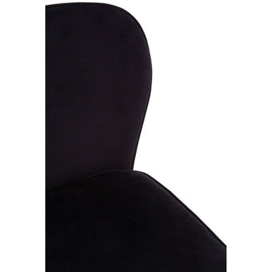 Orsina Tamzin Curved Dining Chair | Black Upholstered Chrome Legs