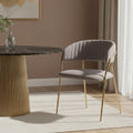 Orsina Tamzin Dining Chair | Mink Channel Upholstery with Gold Legs