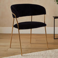 Orsina Tamzin Black Velvet Dining Chair | Channel Gold Finish Legs