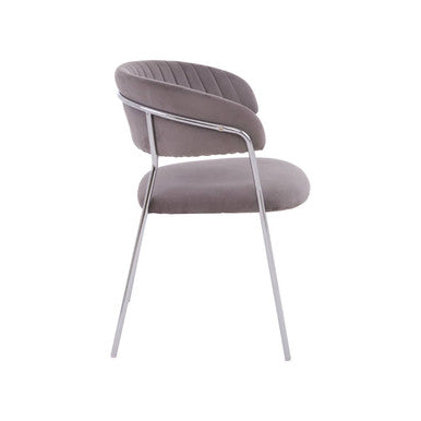 Orsina Tamzin Dining Chair – Mink Upholstered with Chrome Legs