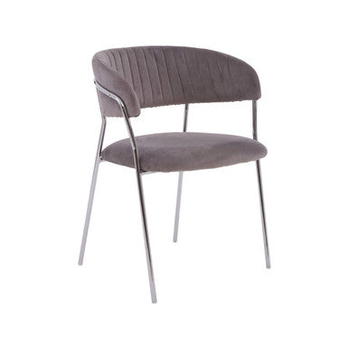 Orsina Tamzin Dining Chair – Mink Upholstered with Chrome Legs
