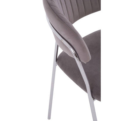 Orsina Tamzin Dining Chair – Mink Upholstered with Chrome Legs