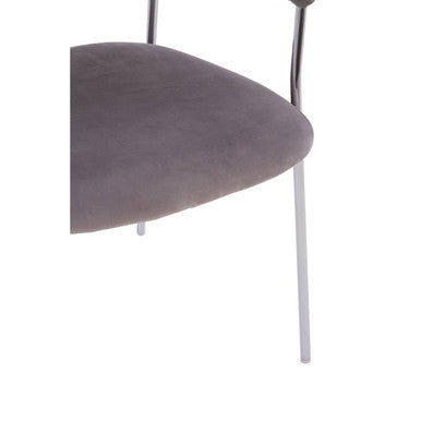 Orsina Tamzin Dining Chair – Mink Upholstered with Chrome Legs