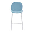 Orsina Tamzin Blue Velvet Bar Stool – Chrome Finish Counter Chair