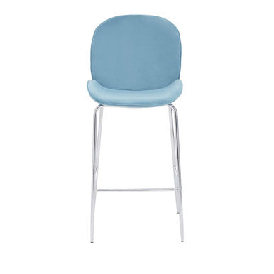 Orsina Tamzin Blue Velvet Bar Stool – Chrome Finish Counter Chair