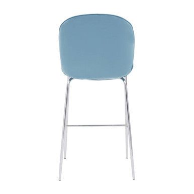 Orsina Tamzin Blue Velvet Bar Stool – Chrome Finish Counter Chair
