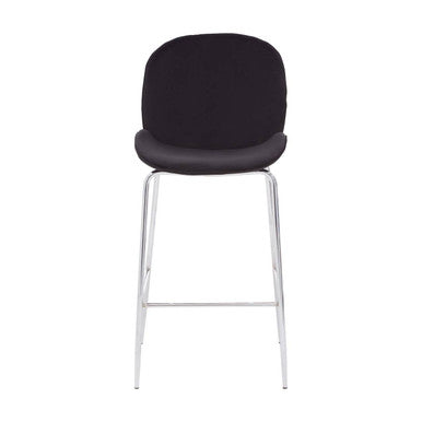 Orsina Tamzin Black Velvet Bar Chair with Chrome Finish Base