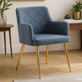 Orsina Tamzin Dark Grey Faux Leather Dining Chair with Gold Legs