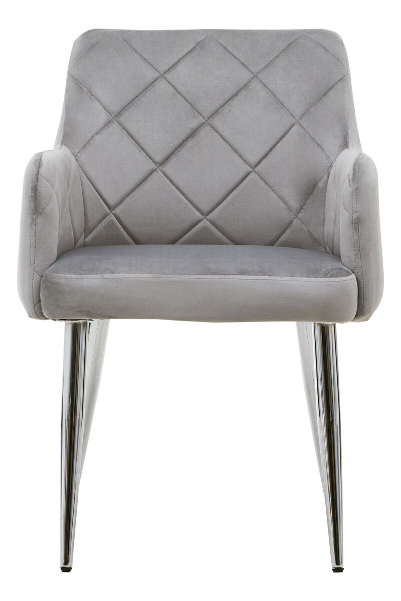 Orsina Tamzin Mink Velvet Dining Chair – Splayed Chrome Legs