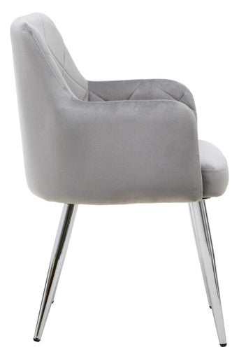 Orsina Tamzin Mink Velvet Dining Chair – Splayed Chrome Legs