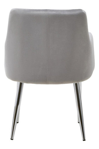 Orsina Tamzin Mink Velvet Dining Chair – Splayed Chrome Legs