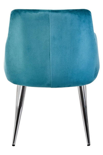Orsina Tamzin Light Blue Splayed Dining Chair | Upholstered Metal Base