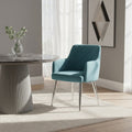Orsina Tamzin Light Blue Splayed Dining Chair | Upholstered Metal Base