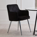 Orsina Tamzin Black Velvet Dining Chair with Splayed Chrome Legs