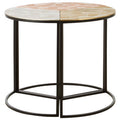 Orsina Mirano Set of 3 Round Side Tables – Etched Mixed Metal Tops