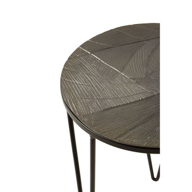 Orsina Mirano Set of 3 Round Metallic Side Tables with Hairpin Legs