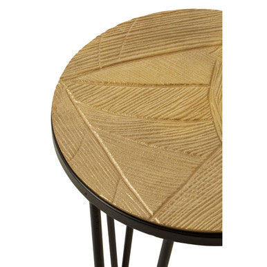 Orsina Mirano Set of 3 Round Metallic Side Tables with Hairpin Legs