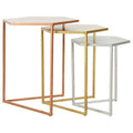 Orsina Rabia Hexagonal Nesting Tables – Set of 3 Metallic Side Tables