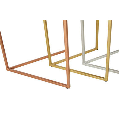Orsina Rabia Hexagonal Nesting Tables – Set of 3 Metallic Side Tables