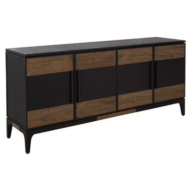 Orsina Salvar Oak Wood Sideboard – Two-Tone 4-Door Dining Buffet