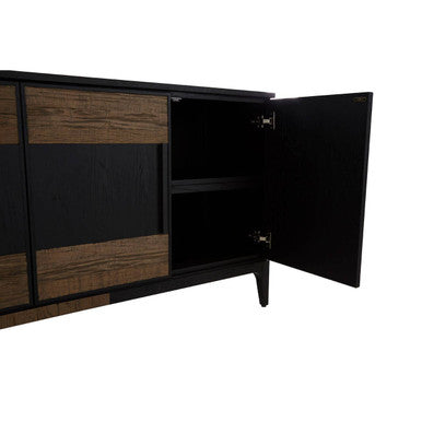 Orsina Salvar Oak Wood Sideboard – Two-Tone 4-Door Dining Buffet