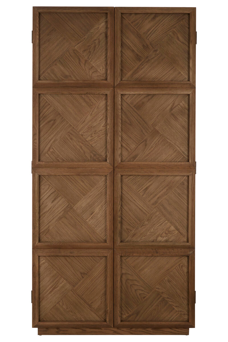 Orsina Salvar Natural Oak Wood Tall Cabinet – Boho Storage Tower