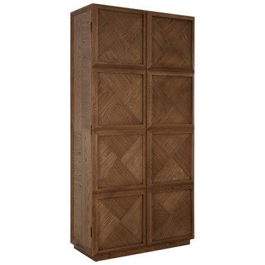Orsina Salvar Natural Oak Wood Tall Cabinet – Boho Storage Tower