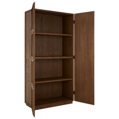 Orsina Salvar Natural Oak Wood Tall Cabinet – Boho Storage Tower
