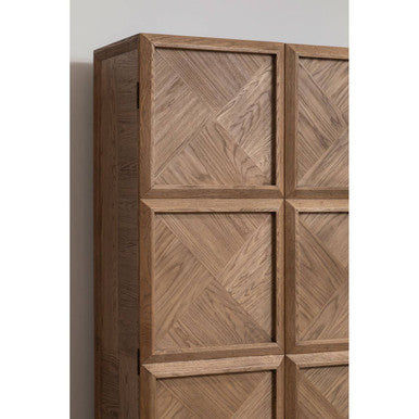 Orsina Salvar Natural Oak Wood Tall Cabinet – Boho Storage Tower
