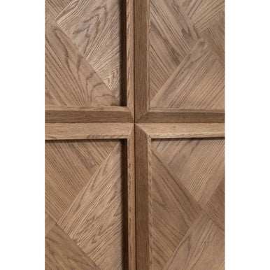 Orsina Salvar Natural Oak Wood Tall Cabinet – Boho Storage Tower