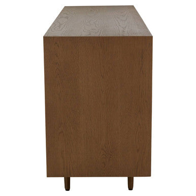 Orsina Salvar Oak and Elm Wood Sideboard – 3-Door Rustic Buffet