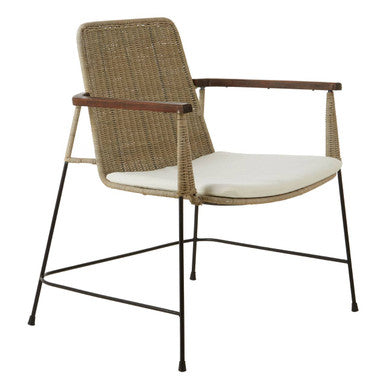 Orsina Java Natural Rattan Accent Chair – Grey Kubu Weave & Iron Legs