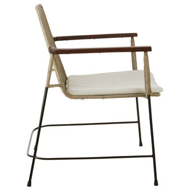 Orsina Java Natural Rattan Accent Chair – Grey Kubu Weave & Iron Legs