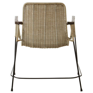 Orsina Java Natural Rattan Accent Chair – Grey Kubu Weave & Iron Legs