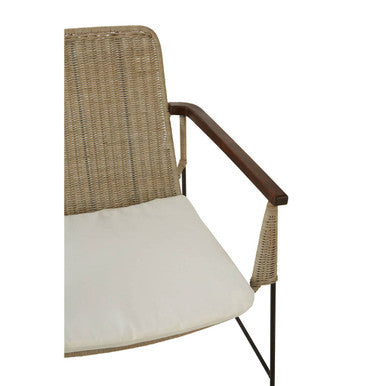 Orsina Java Natural Rattan Accent Chair – Grey Kubu Weave & Iron Legs