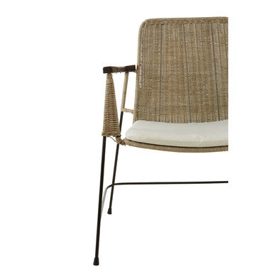 Orsina Java Natural Rattan Accent Chair – Grey Kubu Weave & Iron Legs
