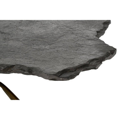 Orsina Rany Stone Coffee Table – Live Edge Top with Geometric Base