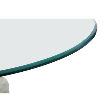 Orsina Rany Round Glass and White Marble Side Table – Antique Brass