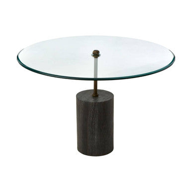 Orsina Rany Round Glass and Black Marble Side Table – Antique Brass