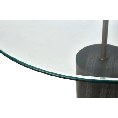 Orsina Rany Round Glass and Black Marble Side Table – Antique Brass