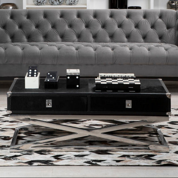Orsina Kensington Townhouse Hair-On-Hide 2-Drawer Coffee Table