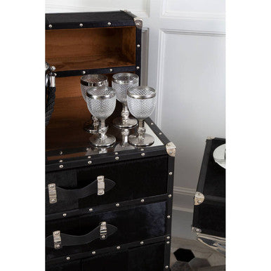 Orsina Kensington Townhouse Black Hair On Leather Drinks Cabinet