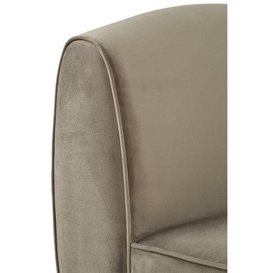 Orsina Batix Grey Velvet Left Arm Chaise Longue with Gold Base