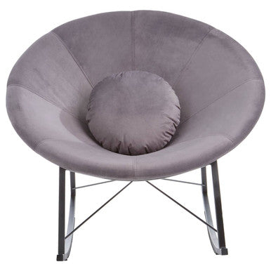 Orsina Arto Grey Velvet Conic Rocking Chair – Modern Nursery Rocker