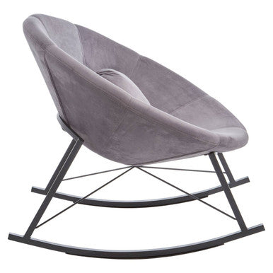 Orsina Arto Grey Velvet Conic Rocking Chair – Modern Nursery Rocker