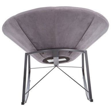 Orsina Arto Grey Velvet Conic Rocking Chair – Modern Nursery Rocker
