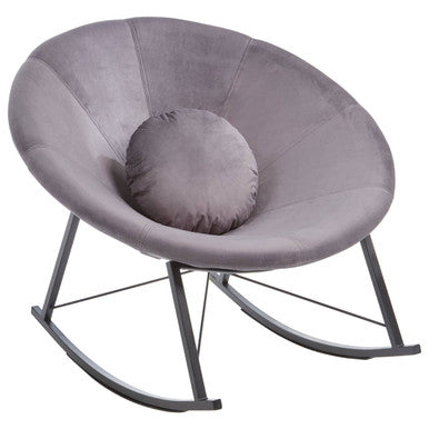 Orsina Arto Grey Velvet Conic Rocking Chair – Modern Nursery Rocker