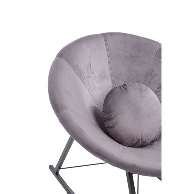 Orsina Arto Grey Velvet Conic Rocking Chair – Modern Nursery Rocker