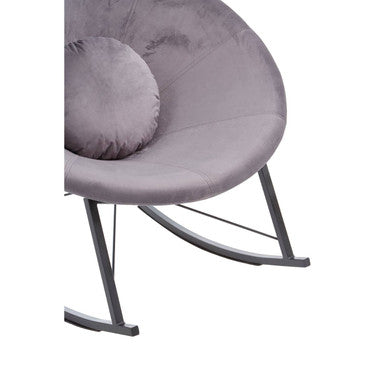Orsina Arto Grey Velvet Conic Rocking Chair – Modern Nursery Rocker